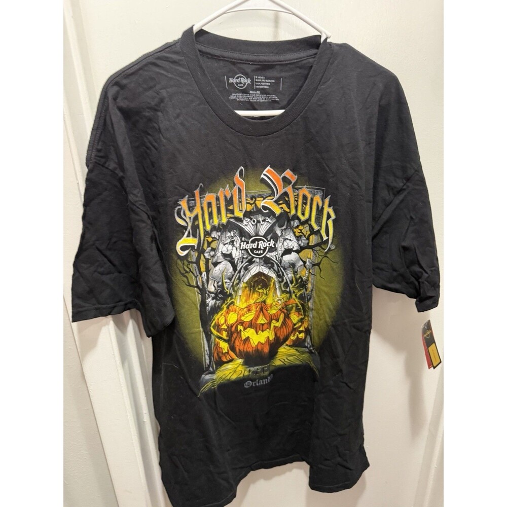 Hard Rock Café Orlando Halloween Graphic Black T-Shirt, Size XL, Original